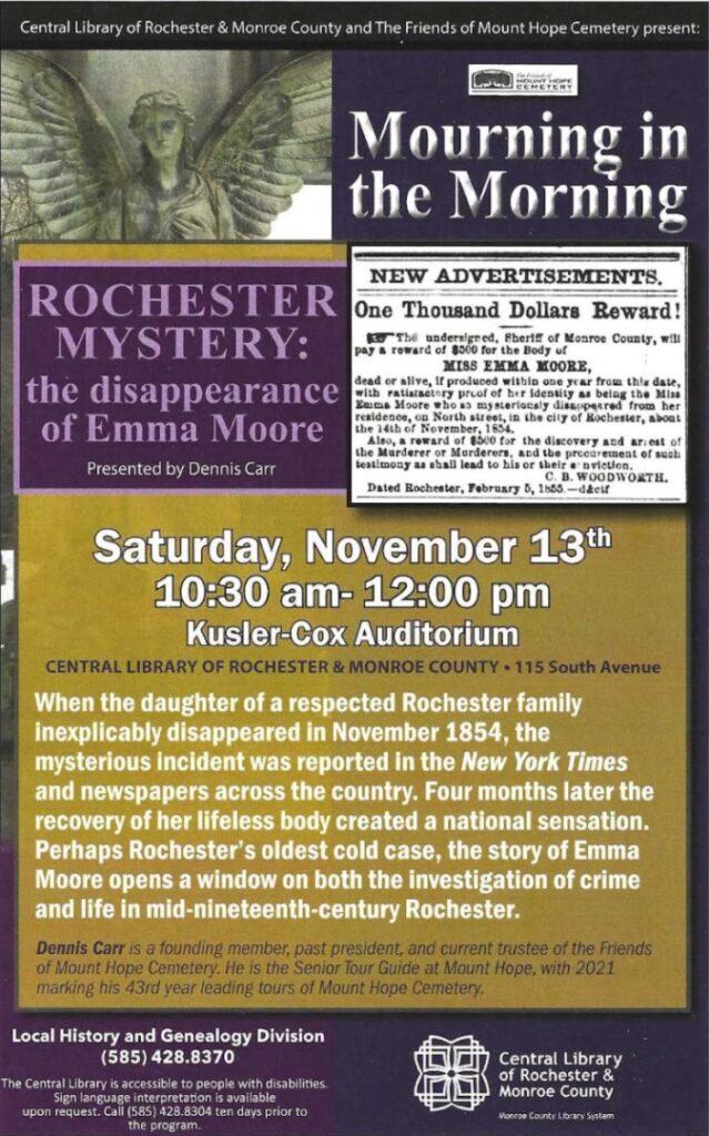 Mourning in the Morning - Rochester Mystery: the Disappearance of Emma Moore