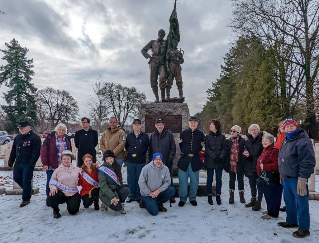 On December 17, 2022, at 12 noon, 7 wreaths were laid in the Civil War Plot at Mount Hope Cemetery, and 2 wreaths were placed at the Boyd and Parker Monument. 