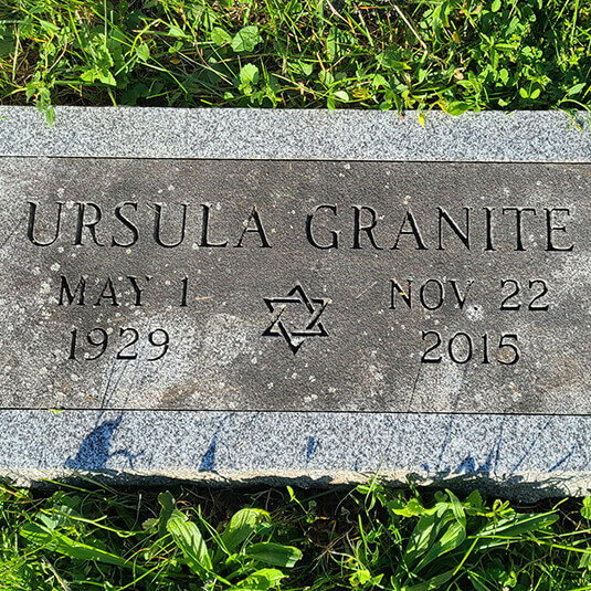 Ursula Granite Mount Hope Cemetery Holocaust Archive